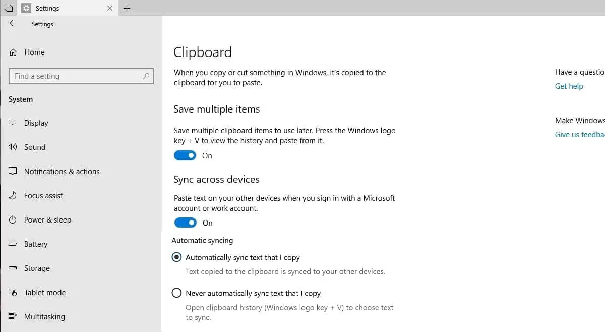 How To Enable clipboard sync across devices on windows 10  - 52