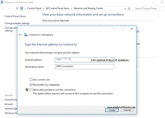 configure VPN on windows 7