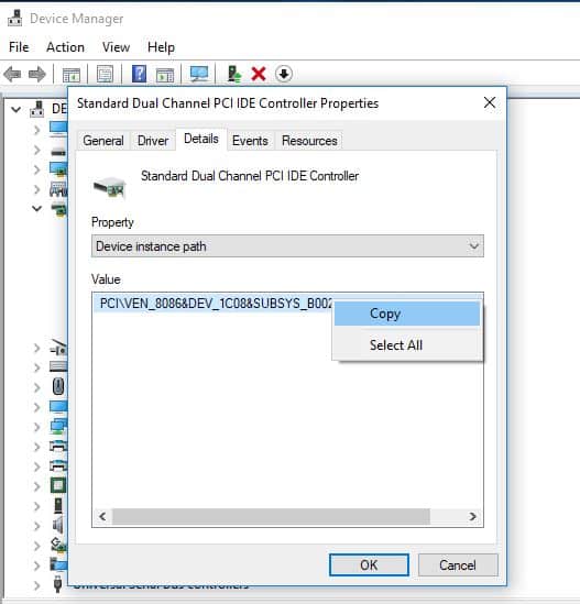 copy Device instance path