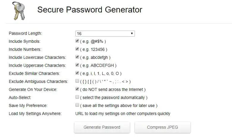 secure password generator
