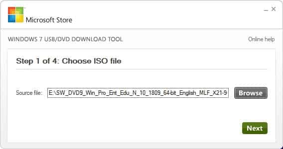 select ISO image path