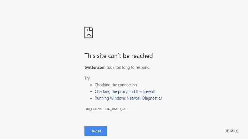 site can't be reached Chrome