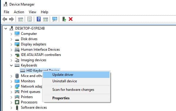 update keyboard driver