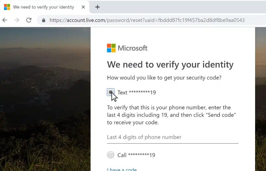 verify Microsoft account