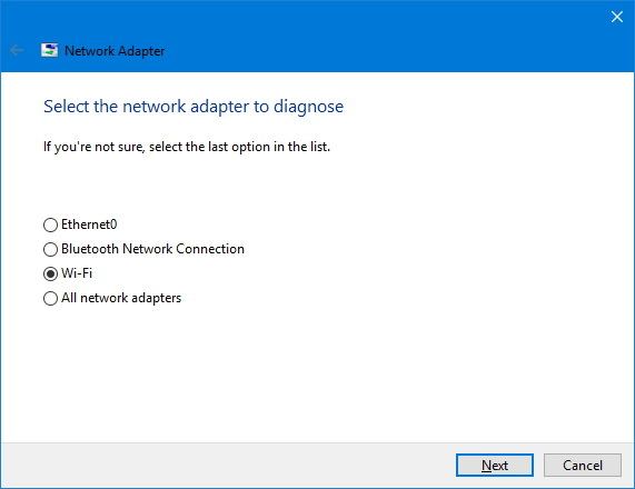 WiFi network adapter Troubleshooting