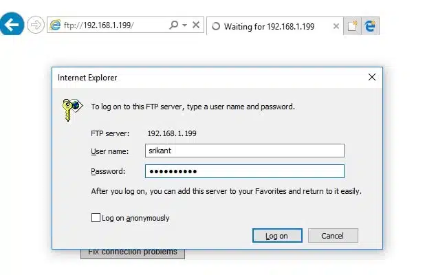 Access FTP shared Files and Folders