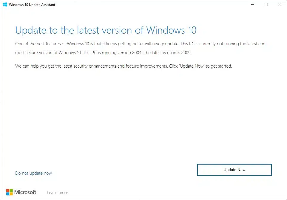 Windows Update Assistant 20H2