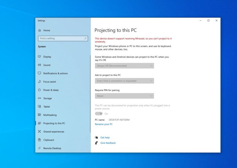 Solved: Miracast Not Working after Windows Update on Windows 10
