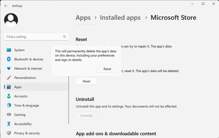 How to Reset and reinstall Microsoft Store on windows 11/10