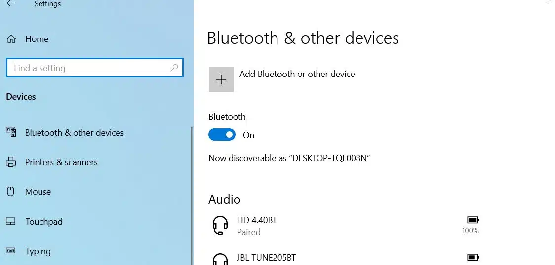 turn on Bluetooth