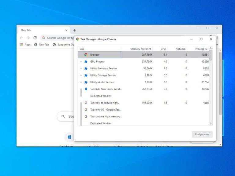 How to reduce high memory usage in google chrome windows 10