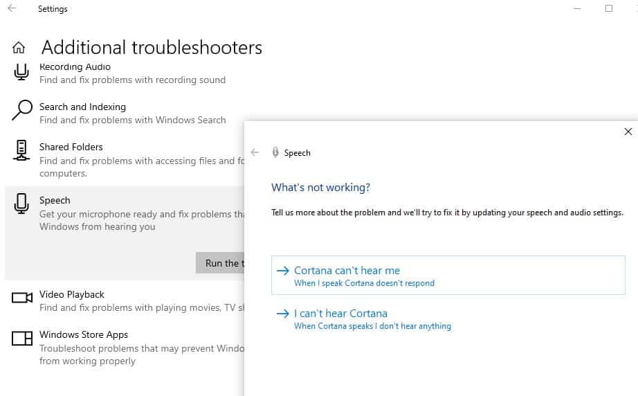 speech troubleshooter