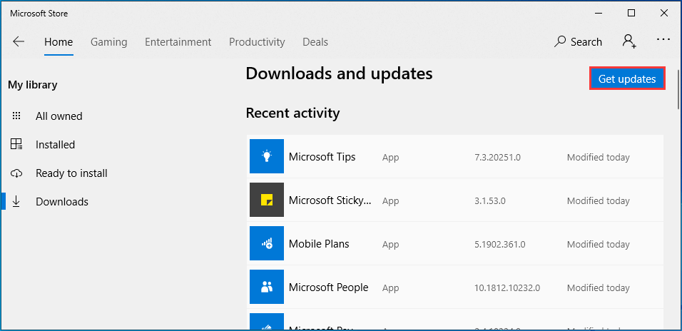 Update windows 10 apps