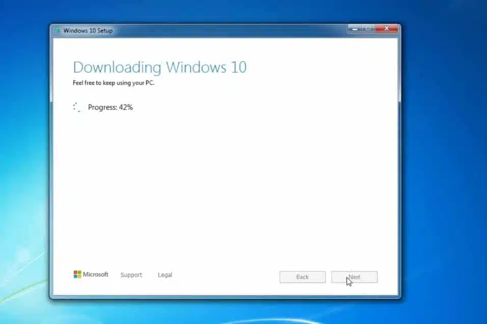 Downloading windows 10