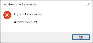 USB drive not accessible