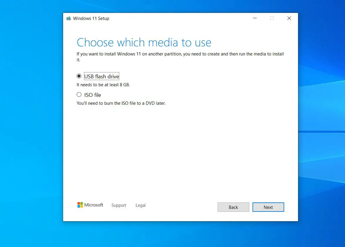 Windows 11 Media creation tool