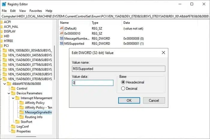 Disable storahci.sys in registry