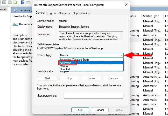 Bluetooth support service