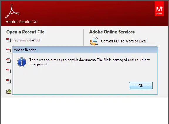 PDF file corrupted