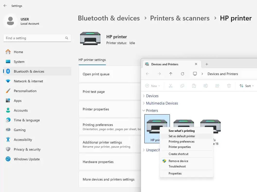Set Your Printer as the Default Printer