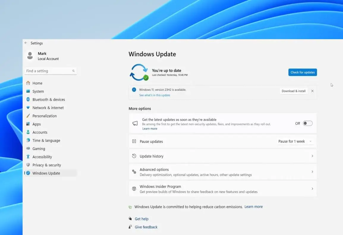 Windows 11 Version 23H2 update stuck