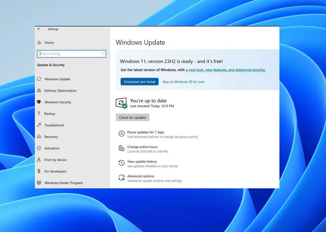 windows 11 update 23h2 failed to install