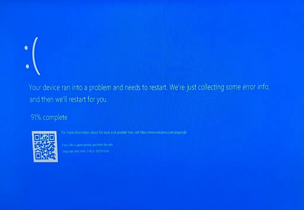 Solved Machine check exception windows 10 Blue screen error
