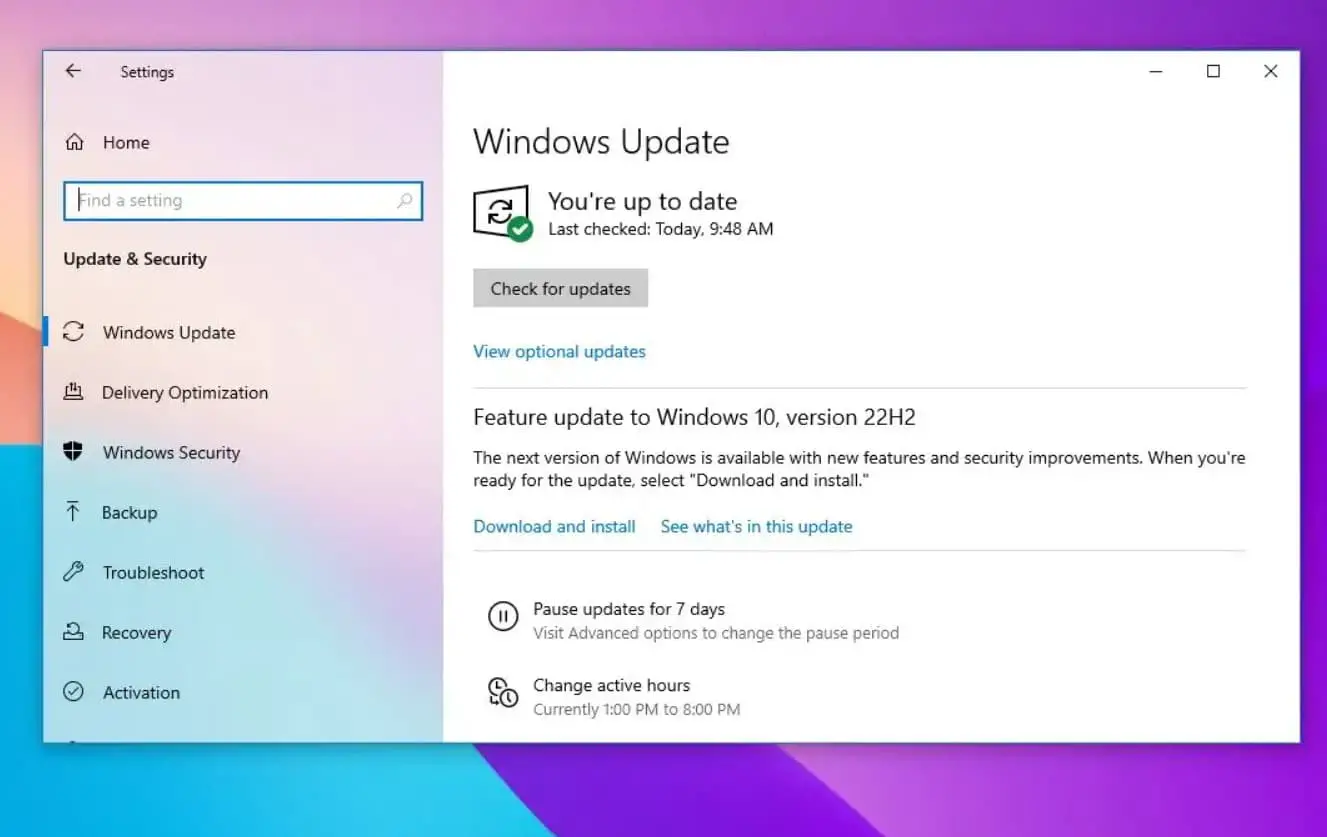 windows 10 version 22H2 download 