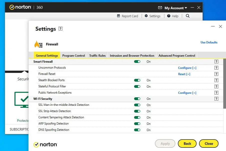 Norton firewall