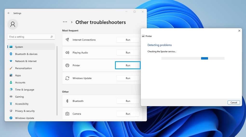 Printer troubleshooter windows 11