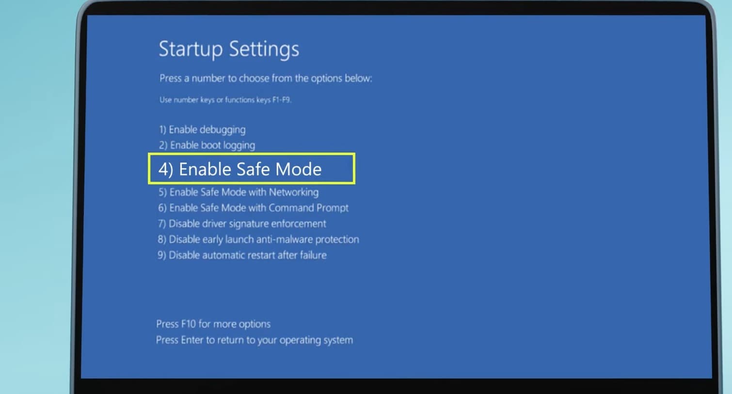 Start windows safe mode