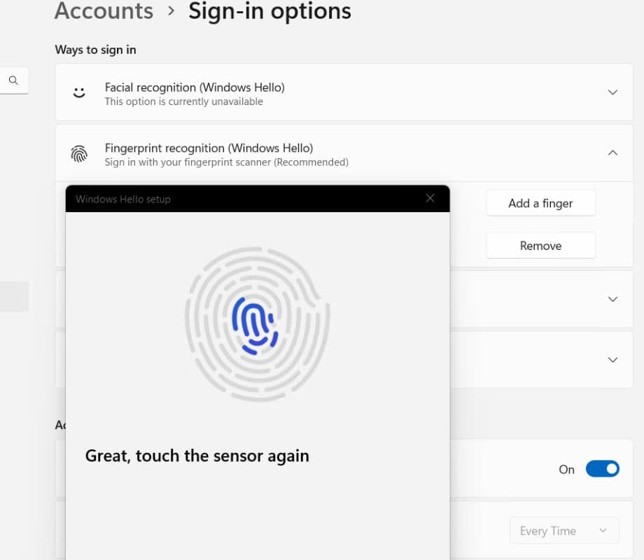 Setup Fingerprint