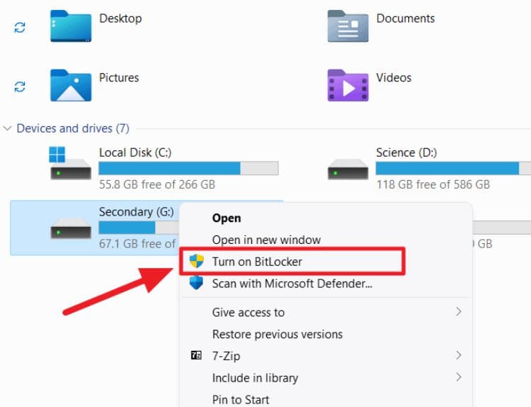 Turn on Bitlocker