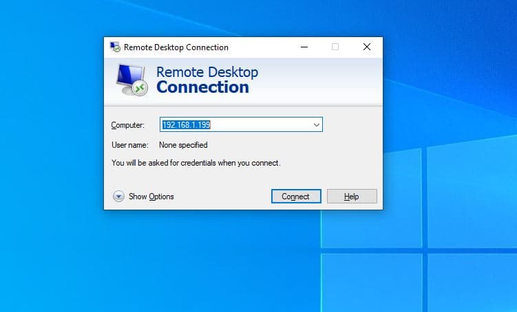 Connect remote desktop