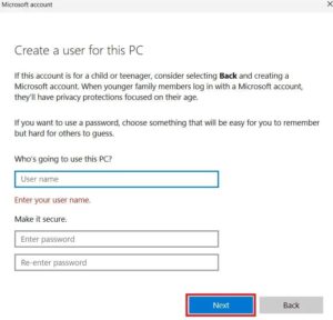 how to create a user account windows 11