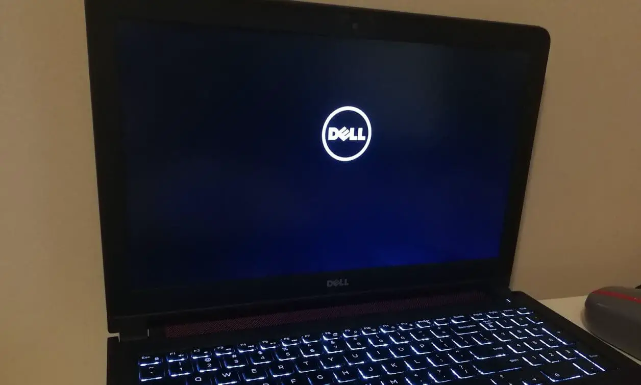 Dell laptop black screen with cursor