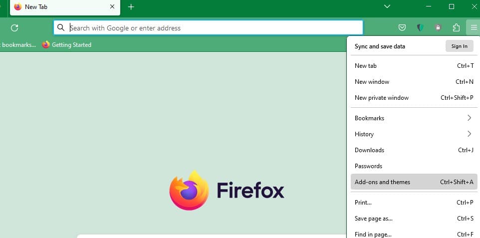 Firefox Add-ons and themes