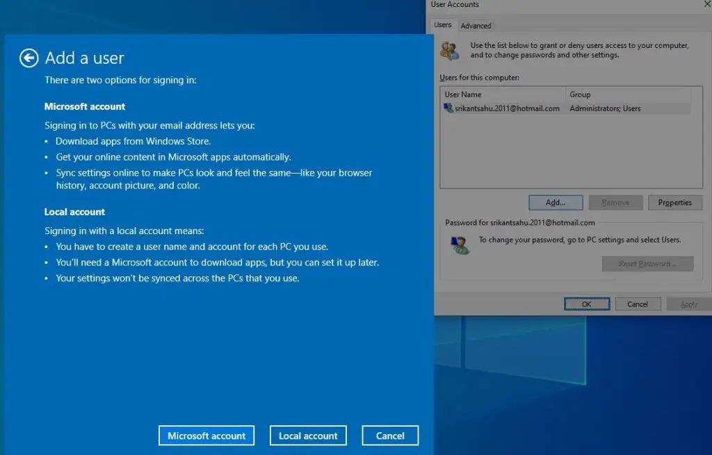 can you use a local account on windows 11 home