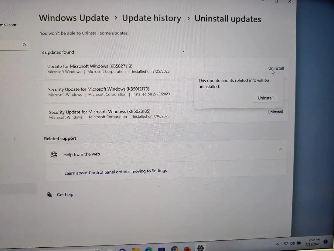How to roll back windows update