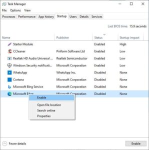 how to add application to startup windows 10