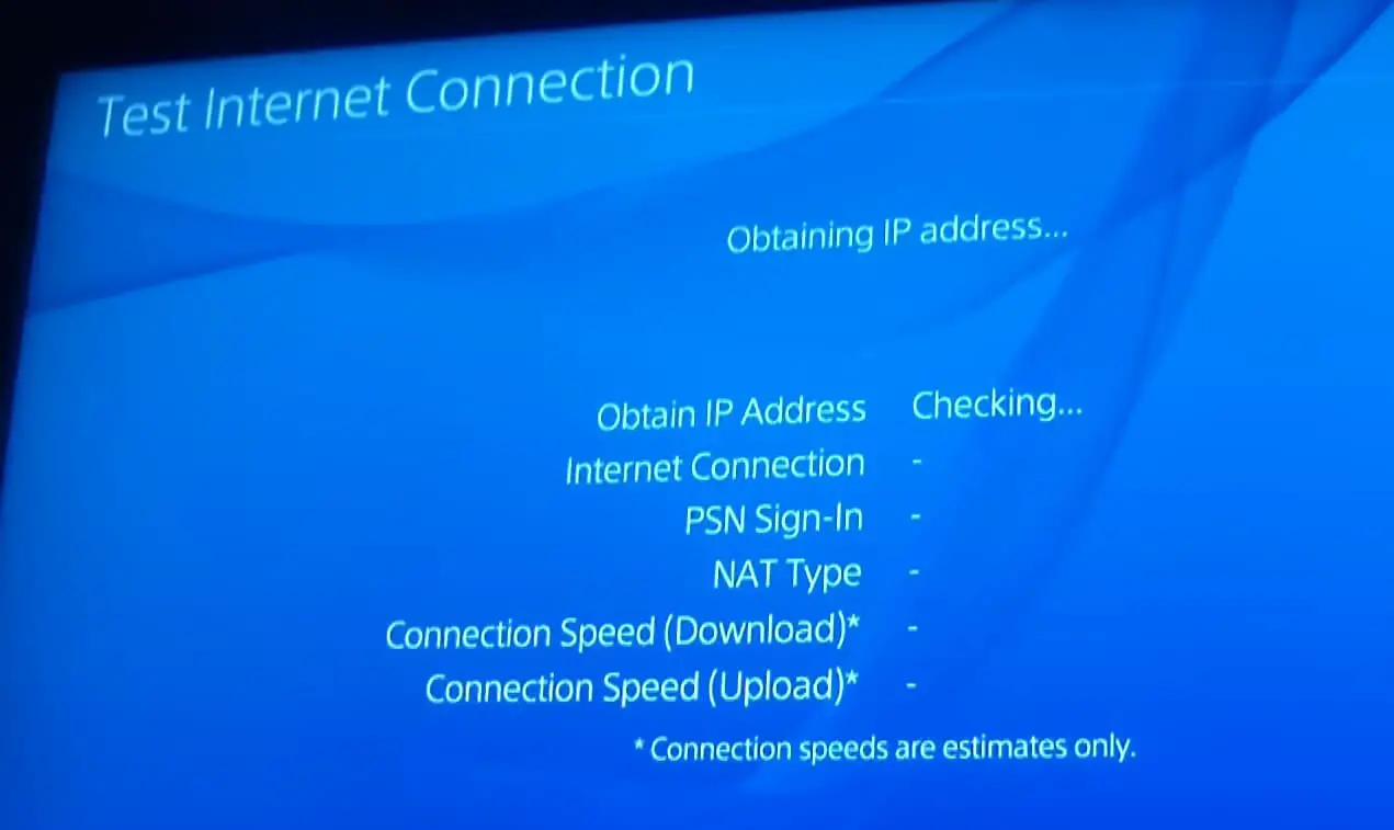 PlayStation Check Internet Connection