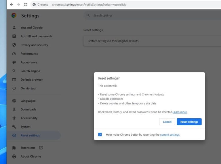 How to repair reset and reinstall google chrome windows 11 10
