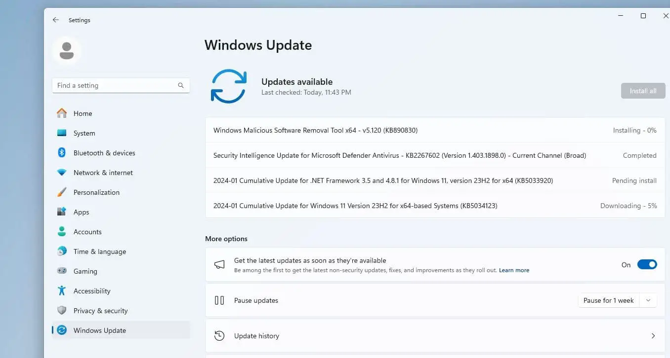 Windows 11 update download