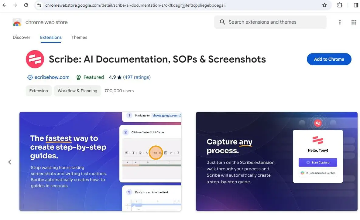 Scribe chrome extension