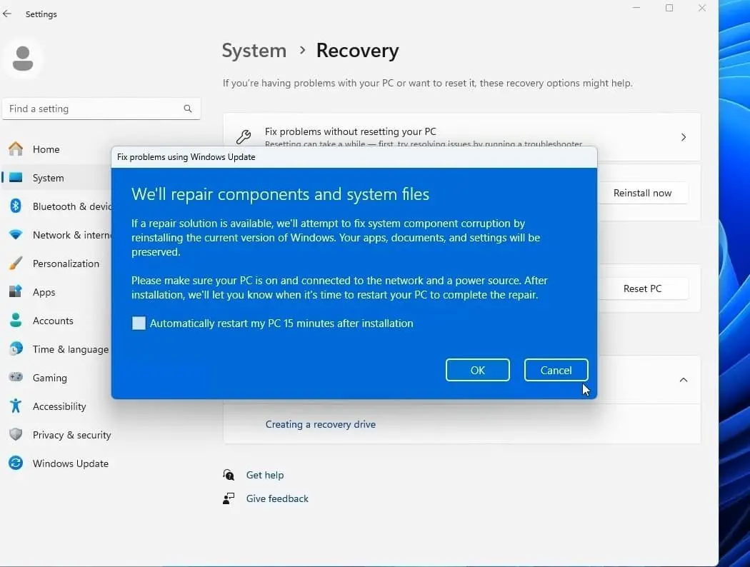 Fix Problems using Windows Update