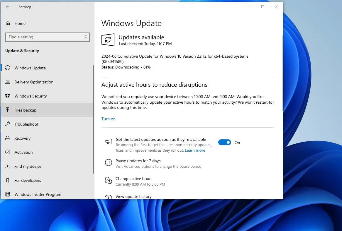 Download Windows 10 KB5041580 August 2024 Security Update