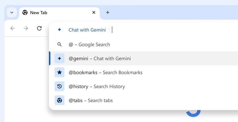 Chat with Gemini from the address bar