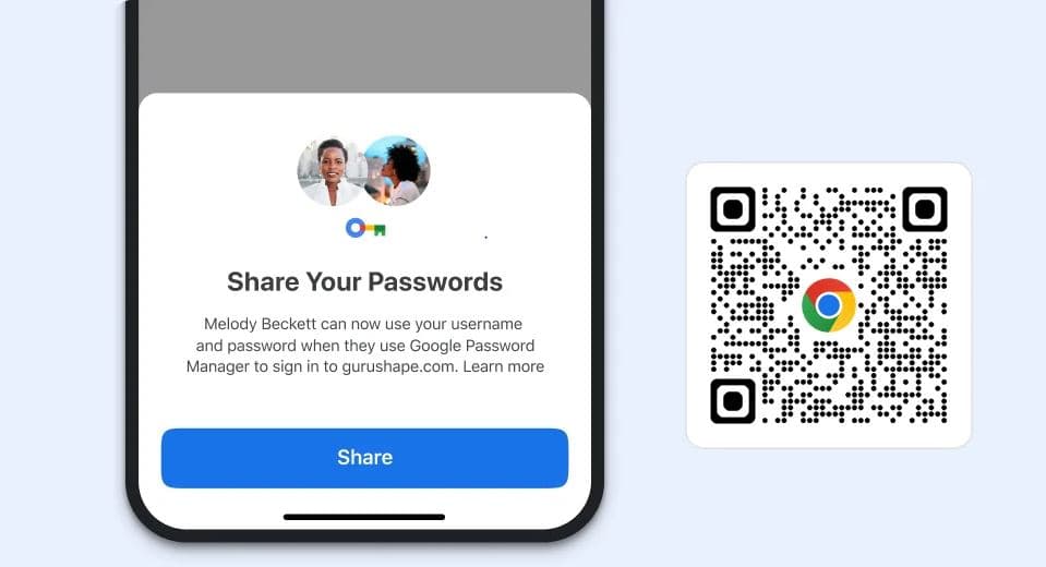 Chrome share password