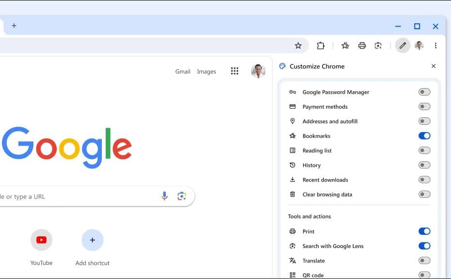 customize chrome toolbar