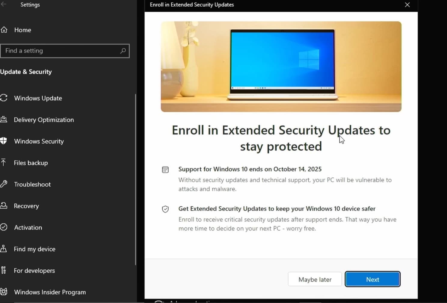 ESU enrollment wizard